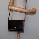 CELINE Shoulder Bag Leather Black Gold Auth BA5688-22