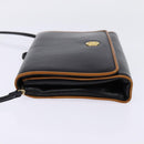CELINE Shoulder Bag Leather Black Gold Auth BA5688-3