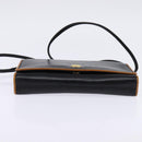 CELINE Shoulder Bag Leather Black Gold Auth BA5688-5