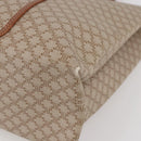 CELINE Macadam Canvas Tote Bag PVC Beige Gold Auth BA5689-10