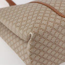 CELINE Macadam Canvas Tote Bag PVC Beige Gold Auth BA5689-11