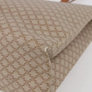 CELINE Macadam Canvas Tote Bag PVC Beige Gold Auth BA5689-12