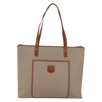CELINE Macadam Canvas Tote Bag PVC Beige Gold Auth BA5689 - 0