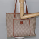 CELINE Macadam Canvas Tote Bag PVC Beige Gold Auth BA5689-23