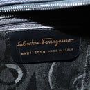 Salvatore Ferragamo Shoulder Bag Leather Navy Gold Auth BA569-12