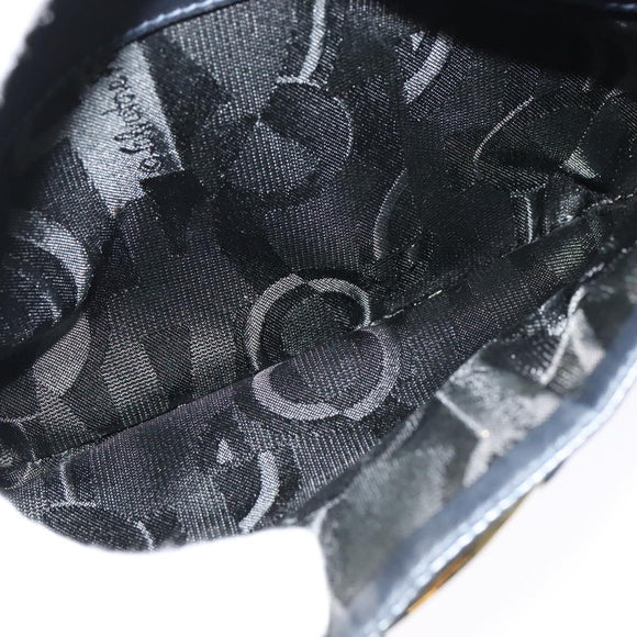 Salvatore Ferragamo Shoulder Bag Leather Navy Gold Auth BA569