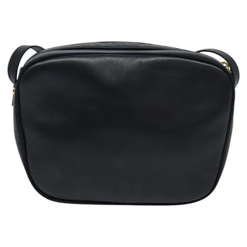 Salvatore Ferragamo Shoulder Bag Leather Navy Gold Auth BA569 - 0