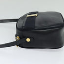 Salvatore Ferragamo Shoulder Bag Leather Navy Gold Auth BA569-3