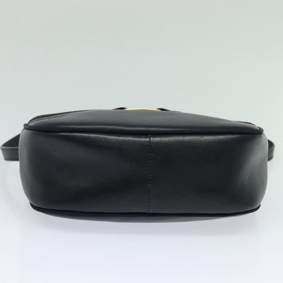 Salvatore Ferragamo Shoulder Bag Leather Navy Gold Auth BA569