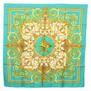 HERMES Carre 90 Scarf ""LES TUILERIE"" Silk Green Auth BA5691-1