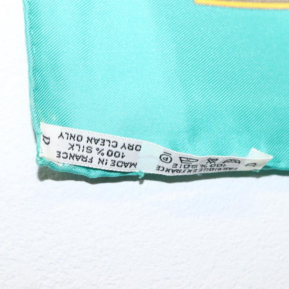 HERMES Carre 90 Scarf ""LES TUILERIE"" Silk Green Auth BA5691