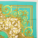 HERMES Carre 90 Scarf ""LES TUILERIE"" Silk Green Auth BA5691-4