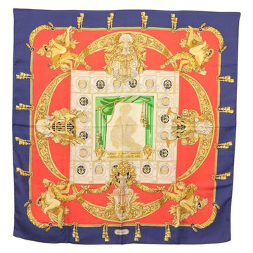 HERMES Carre 90 Scarf ""HOMMAGE A CHARLES GARNIER"" Silk Navy Auth BA5692
