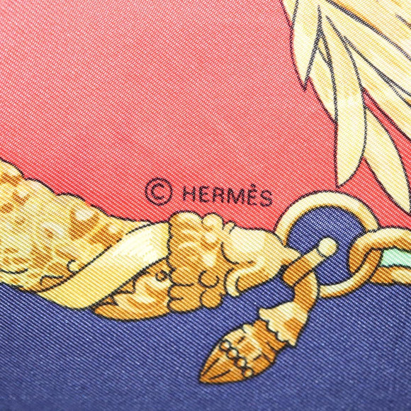 HERMES Carre 90 Scarf ""HOMMAGE A CHARLES GARNIER"" Silk Navy Auth BA5692