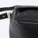 MCM Vicetos Logogram Shoulder Bag PVC Black Gold Auth BA5693-9