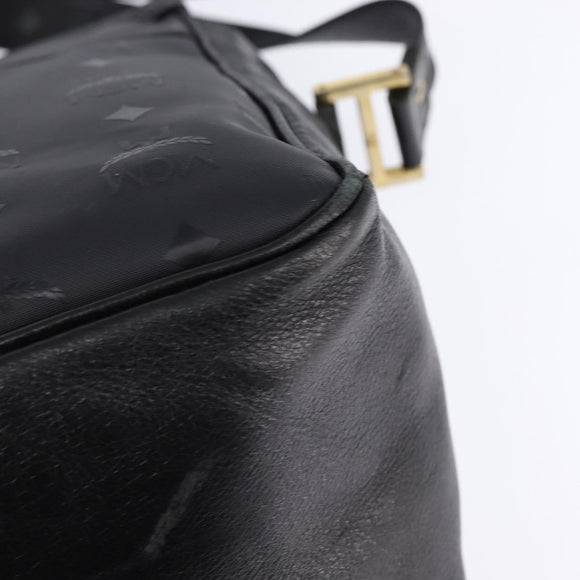 MCM Vicetos Logogram Shoulder Bag PVC Black Gold Auth BA5693