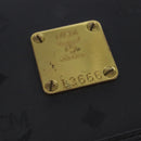 MCM Vicetos Logogram Shoulder Bag PVC Black Gold Auth BA5693-12