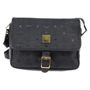MCM Vicetos Logogram Shoulder Bag PVC Black Gold Auth BA5693-13