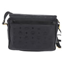 MCM Vicetos Logogram Shoulder Bag PVC Black Gold Auth BA5693-2