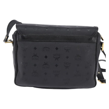 MCM Vicetos Logogram Shoulder Bag PVC Black Gold Auth BA5693 - 0