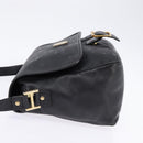 MCM Vicetos Logogram Shoulder Bag PVC Black Gold Auth BA5693-3