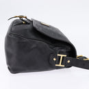 MCM Vicetos Logogram Shoulder Bag PVC Black Gold Auth BA5693-4