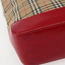 Burberrys Nova Check Tote Bag Canvas Beige Red gold Auth BA5696-14