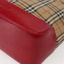 Burberrys Nova Check Tote Bag Canvas Beige Red gold Auth BA5696-15