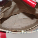 Burberrys Nova Check Tote Bag Canvas Beige Red gold Auth BA5696-11