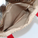 Burberrys Nova Check Tote Bag Canvas Beige Red gold Auth BA5696-20