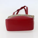 Burberrys Nova Check Tote Bag Canvas Beige Red gold Auth BA5696-5