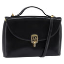 Christian Dior Shoulder Bag Leather Black Gold Auth BA5697-1