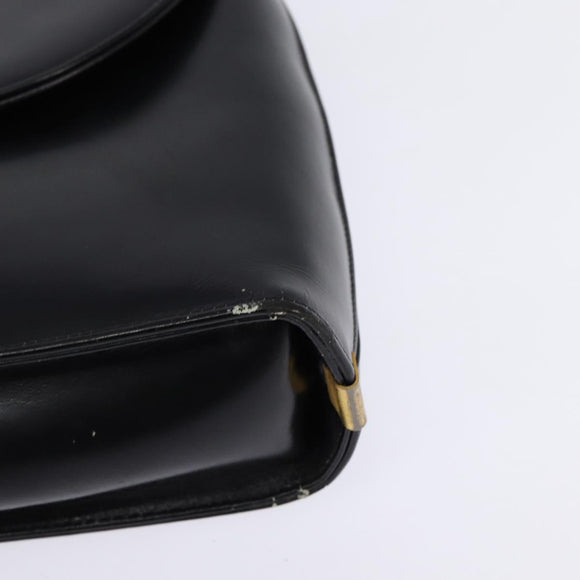 Christian Dior Shoulder Bag Leather Black Gold Auth BA5697