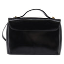 Christian Dior Shoulder Bag Leather Black Gold Auth BA5697-3
