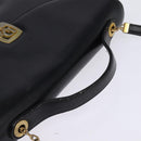 Christian Dior Shoulder Bag Leather Black Gold Auth BA5697-6