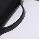 Christian Dior Shoulder Bag Leather Black Gold Auth BA5697-7