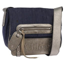 Chloe Shoulder Bag Denim Blue Auth BA5698-1