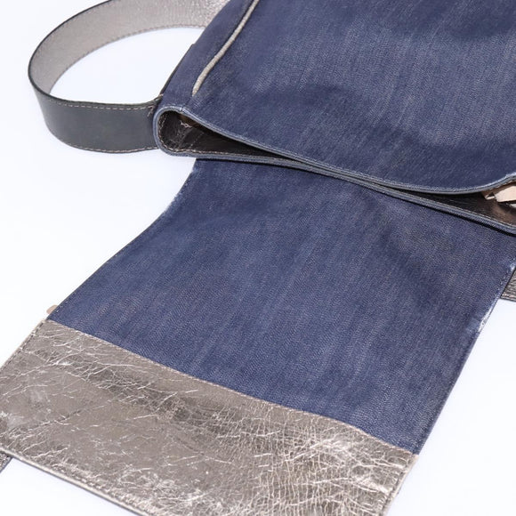 Chloe Shoulder Bag Denim Blue Auth BA5698