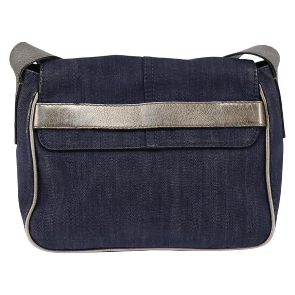 Chloe Shoulder Bag Denim Blue Auth BA5698