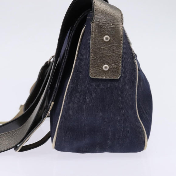 Chloe Shoulder Bag Denim Blue Auth BA5698