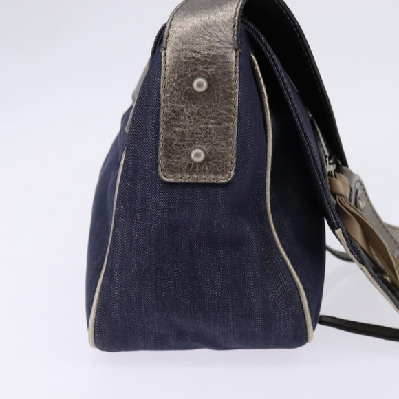 Chloe Shoulder Bag Denim Blue Auth BA5698