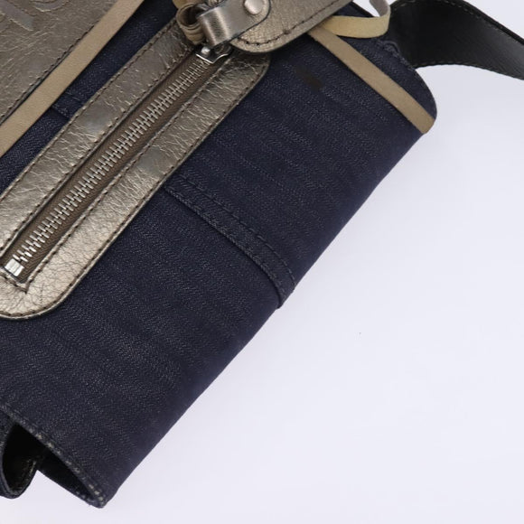 Chloe Shoulder Bag Denim Blue Auth BA5698