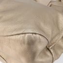 Salvatore Ferragamo Vala Hand Bag Leather Beige Gold Auth BA5699-14
