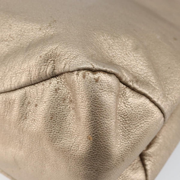 Salvatore Ferragamo Vala Hand Bag Leather Beige Gold Auth BA5699
