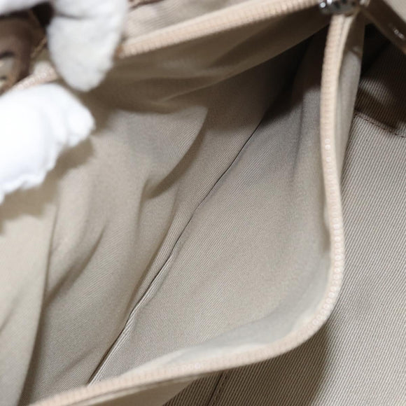 Salvatore Ferragamo Vala Hand Bag Leather Beige Gold Auth BA5699