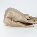 Salvatore Ferragamo Vala Hand Bag Leather Beige Gold Auth BA5699-3
