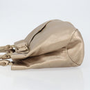 Salvatore Ferragamo Vala Hand Bag Leather Beige Gold Auth BA5699-4