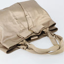 Salvatore Ferragamo Vala Hand Bag Leather Beige Gold Auth BA5699-6