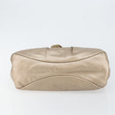 Salvatore Ferragamo Vala Hand Bag Leather Beige Gold Auth BA5699-5