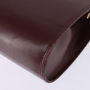 CARTIER Must Line Shoulder Bag Leather Bordeaux Gold Auth BA5700-16